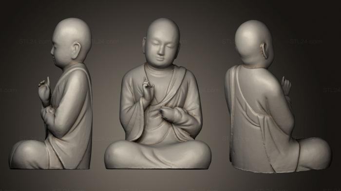 Статуэтки китайские и японские (Китайский монах, STKCH_0029) 3D модель для ЧПУ станка